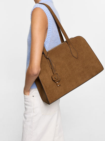 13" Leather-Effect Laptop Bag With Pendant
