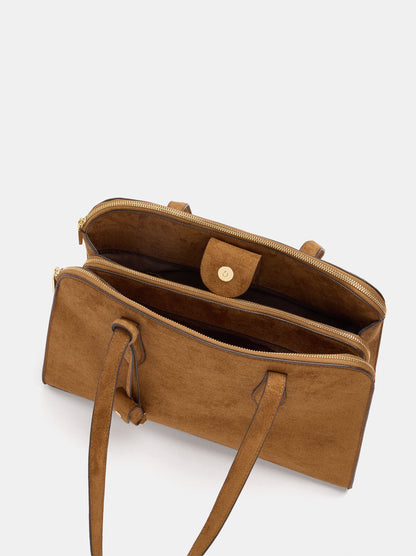 13" Leather-Effect Laptop Bag With Pendant