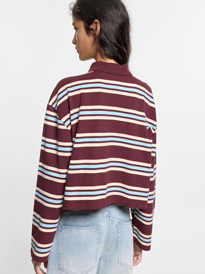 Striped T-Shirt With Polo Collar