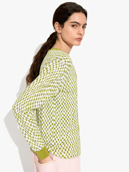 Printed Fine-Knit Cardigan
