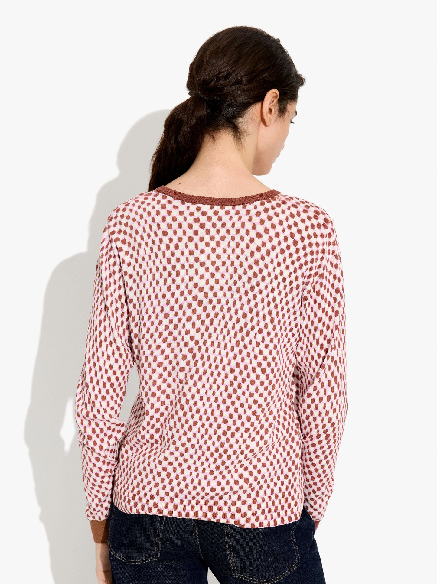 Printed Fine-Knit Cardigan