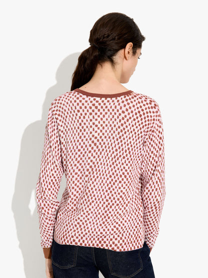 Printed Fine-Knit Cardigan