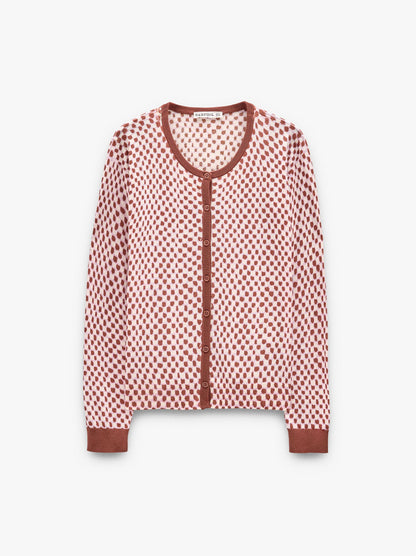 Printed Fine-Knit Cardigan
