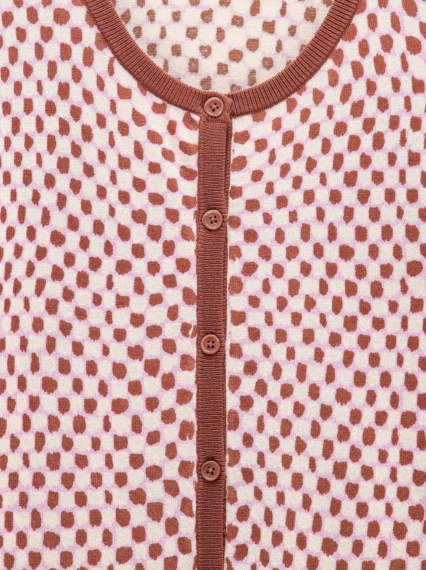 Printed Fine-Knit Cardigan