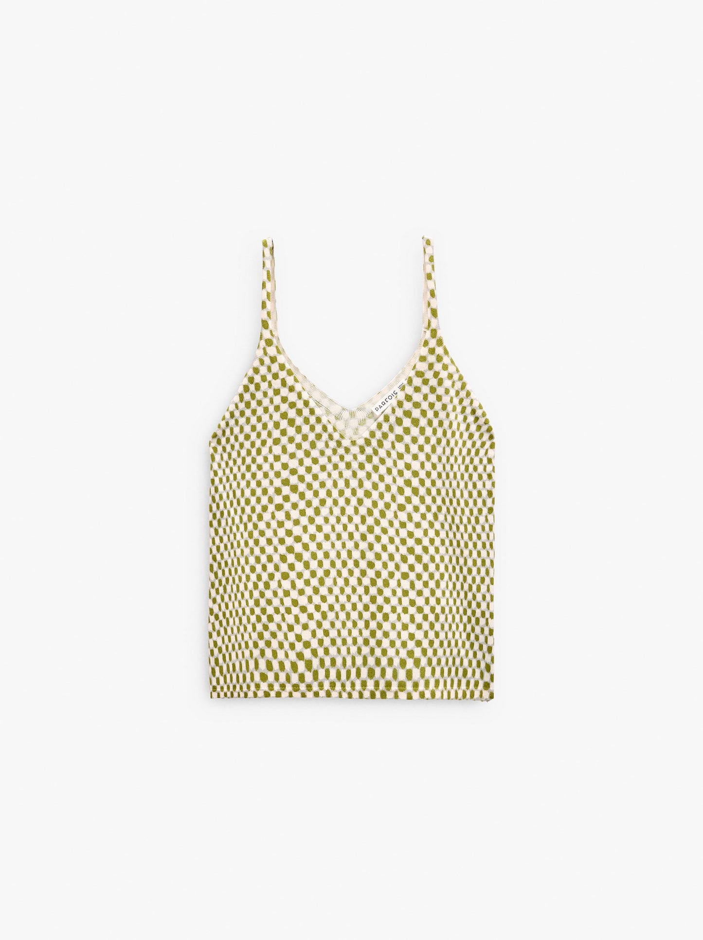 Printed Fine-Knit Strappy Top