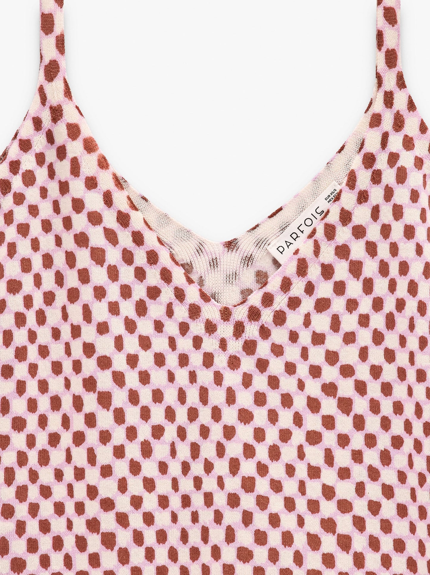 Printed Fine-Knit Strappy Top