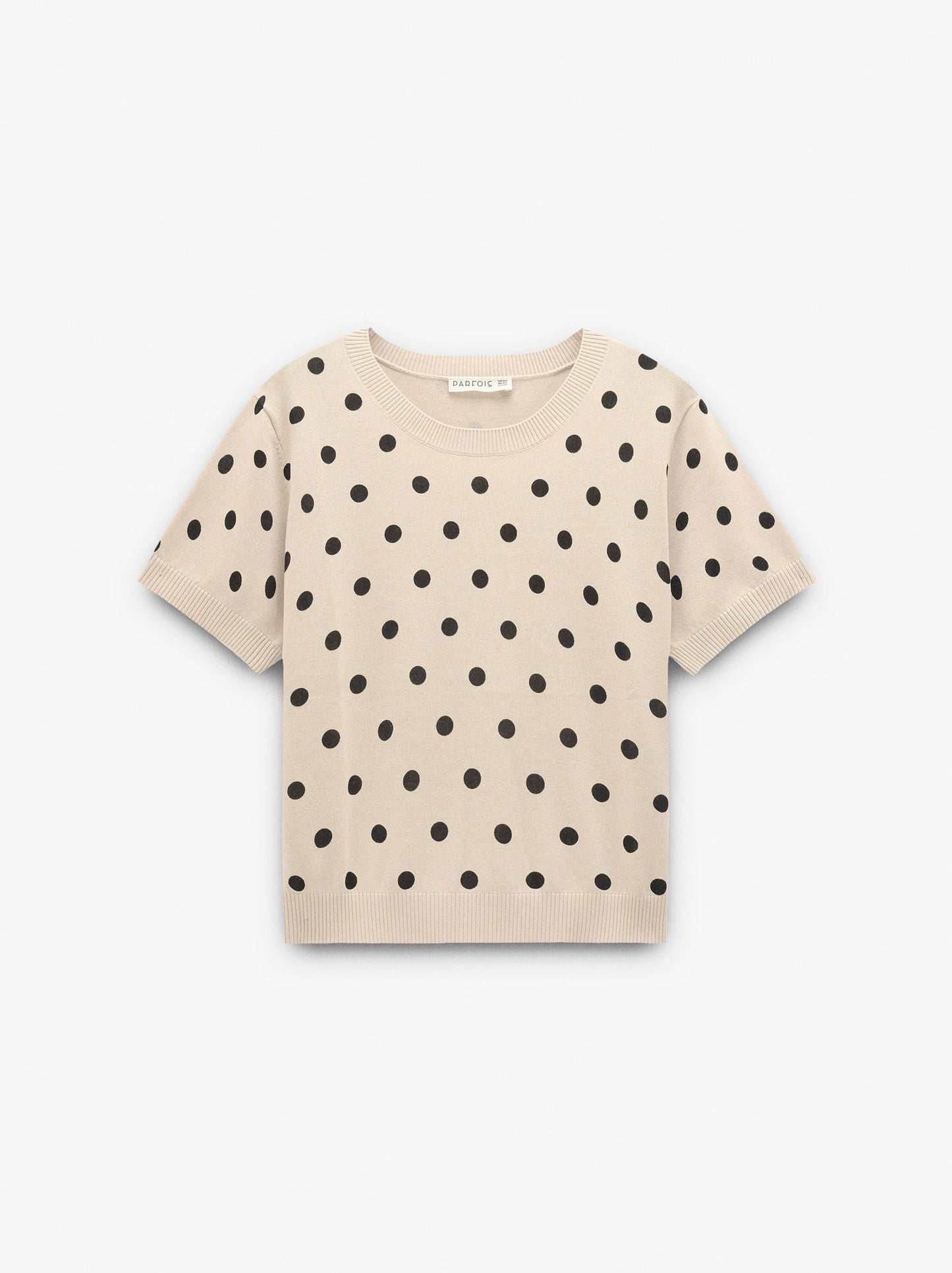 Sweater In Knit With Printed Polka Dots