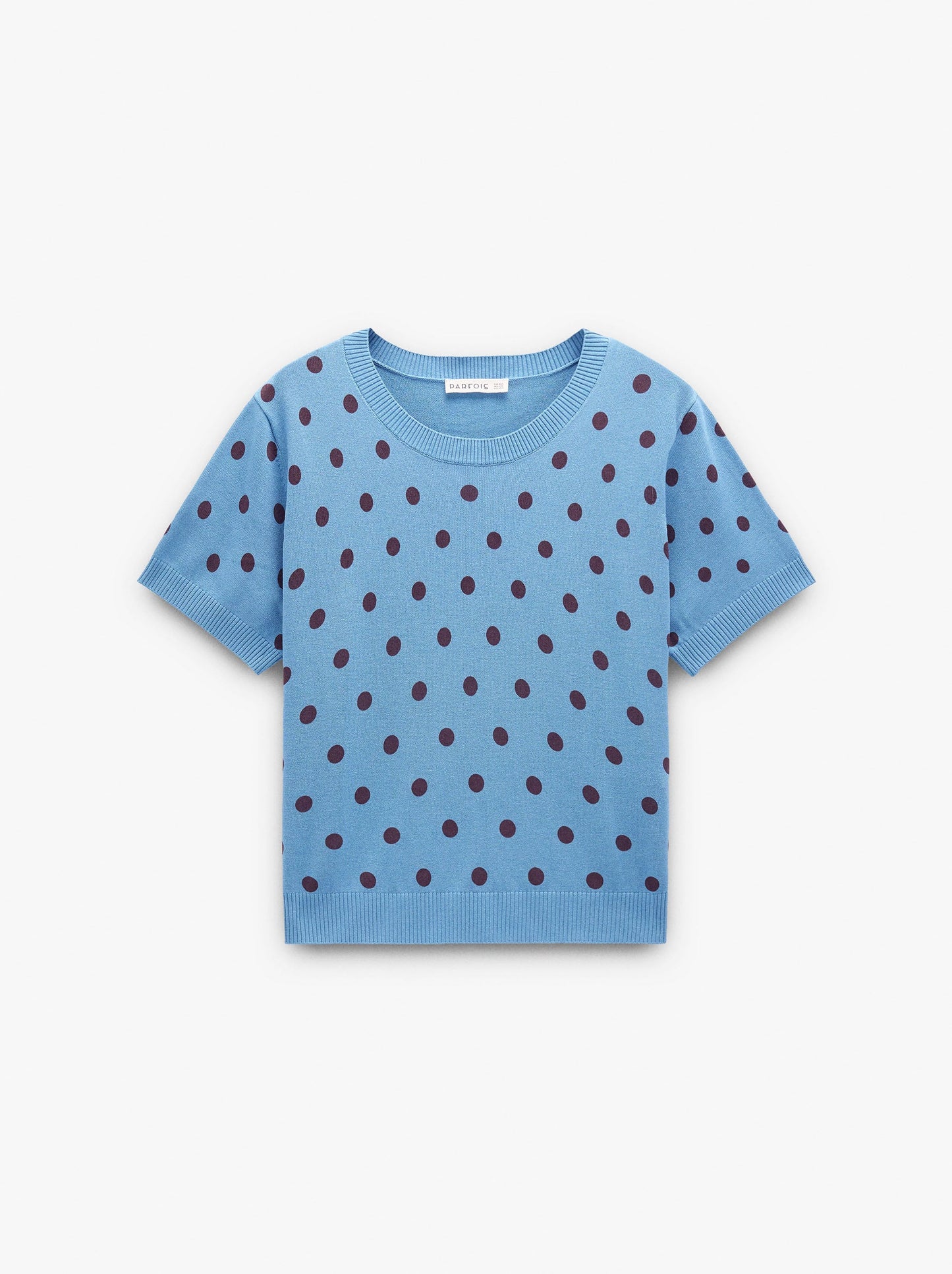 Sweater In Knit With Printed Polka Dots