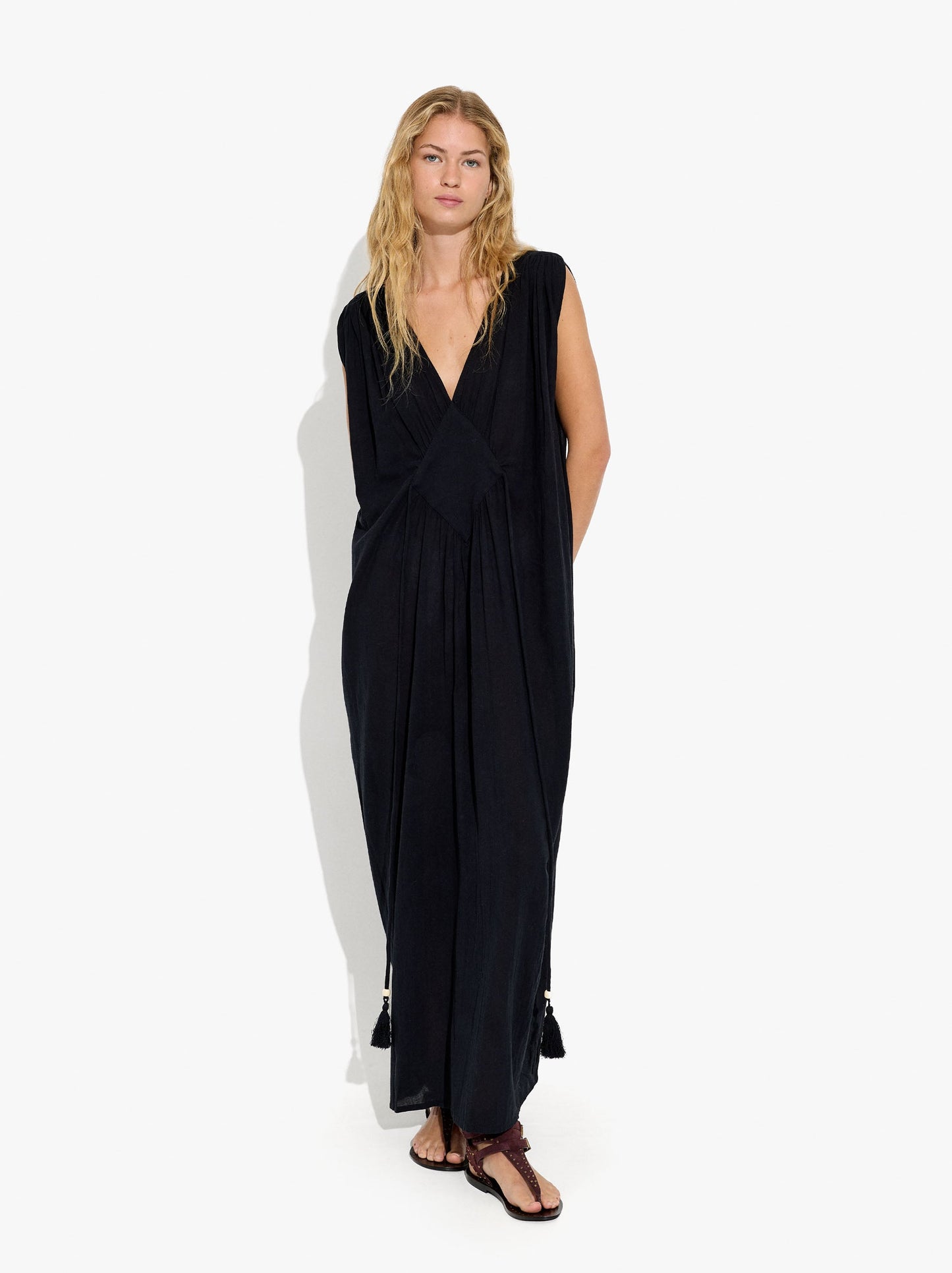 Long Dress With Diamond Pattern 100% Cotton