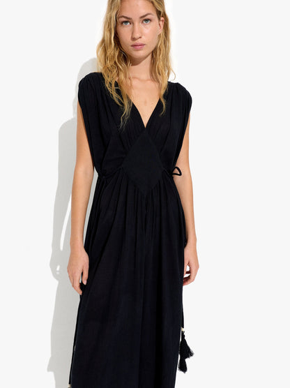 Long Dress With Diamond Pattern 100% Cotton