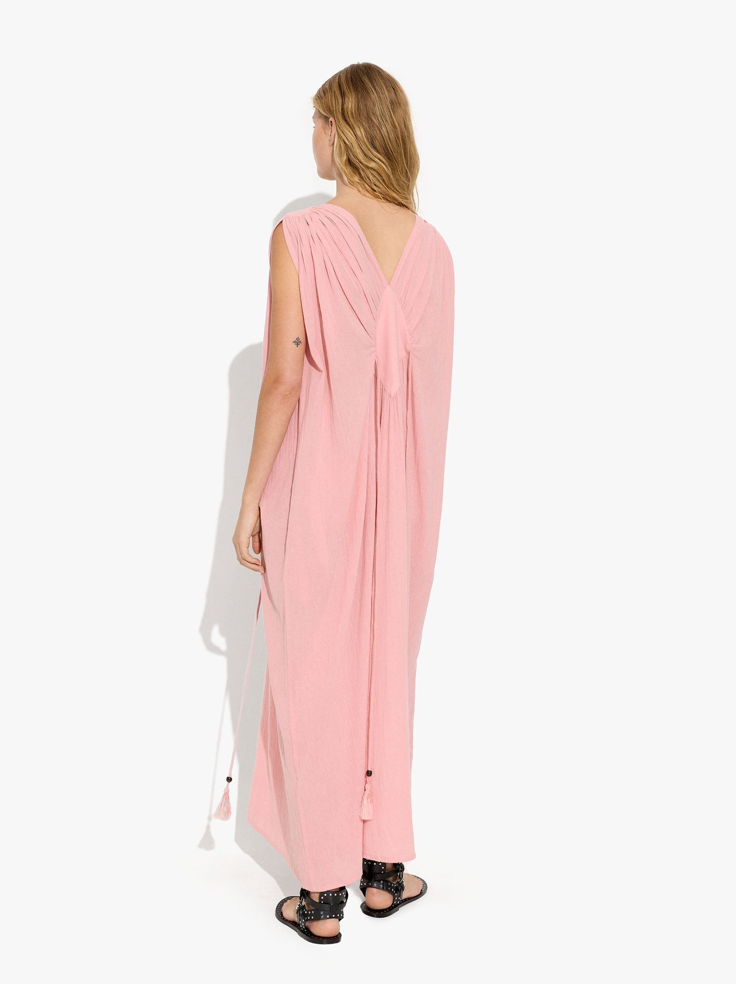 Long Dress With Diamond Pattern 100% Cotton