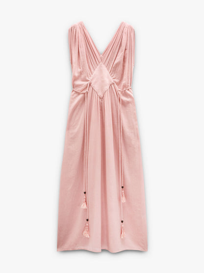 Long Dress With Diamond Pattern 100% Cotton