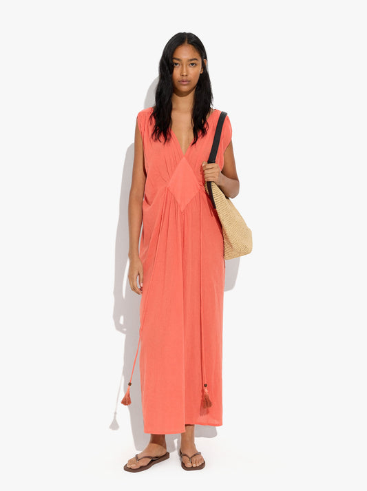 Long Dress With Diamond Pattern 100% Cotton
