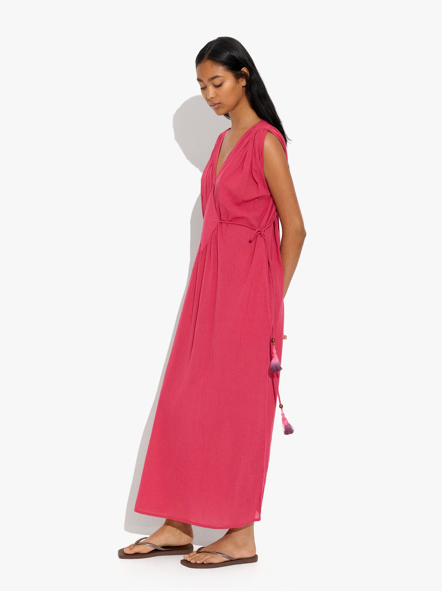 Long Dress With Diamond Pattern 100% Cotton