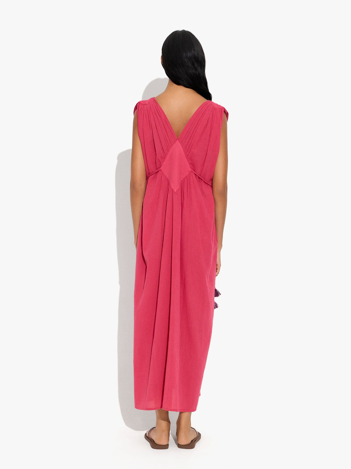 Long Dress With Diamond Pattern 100% Cotton