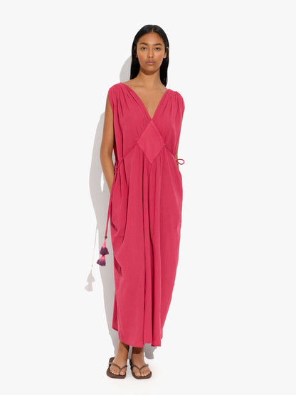 Long Dress With Diamond Pattern 100% Cotton