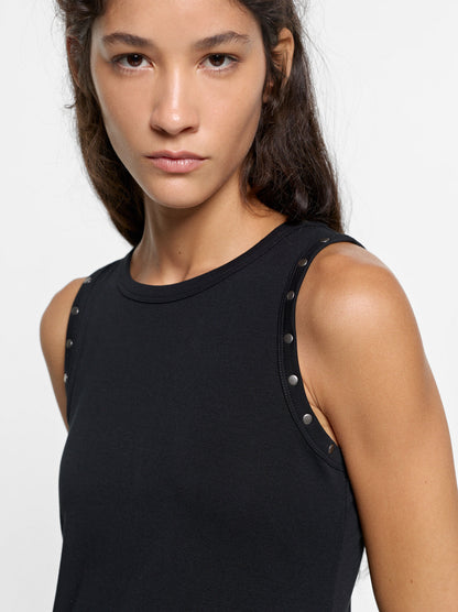Plain Midi Dress With Stud Detail
