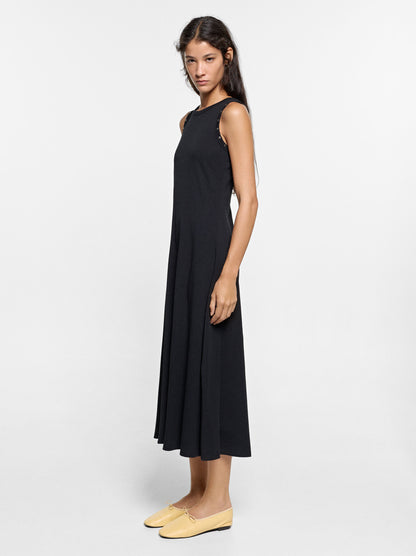 Plain Midi Dress With Stud Detail