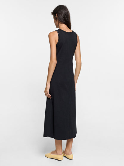 Plain Midi Dress With Stud Detail