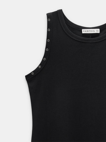 Plain Midi Dress With Stud Detail