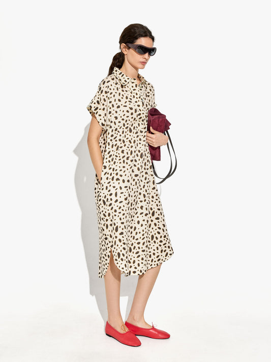 Animal-Print Midi Dress In 100% Lyocell