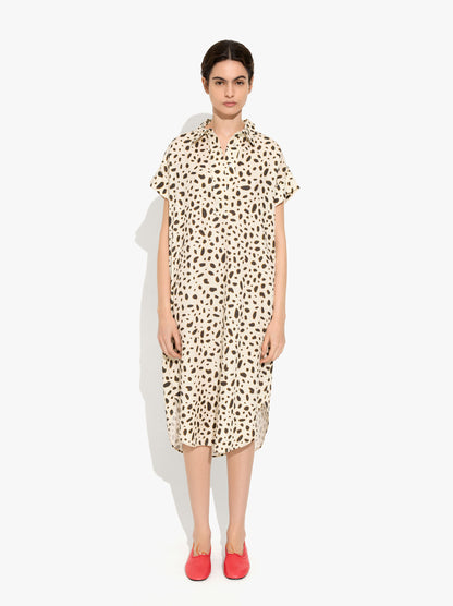 Animal-Print Midi Dress In 100% Lyocell