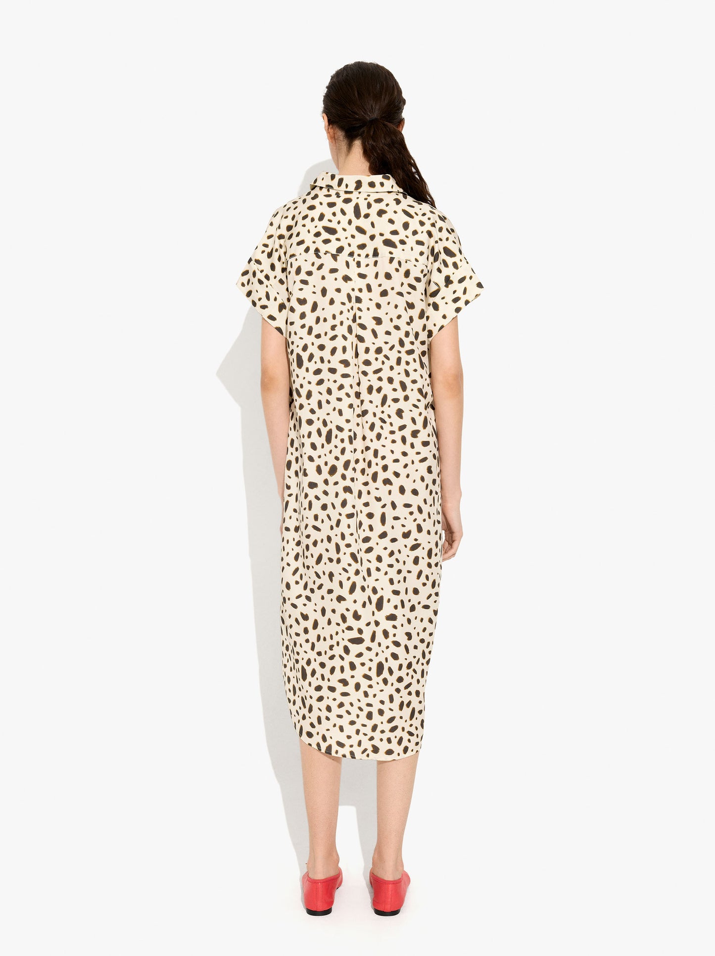 Animal-Print Midi Dress In 100% Lyocell