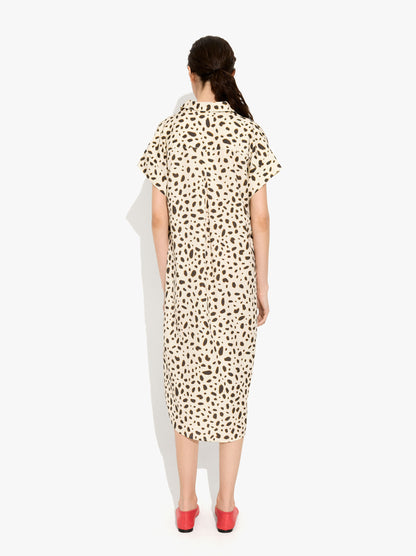 Animal-Print Midi Dress In 100% Lyocell