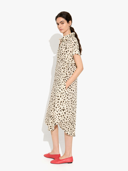 Animal-Print Midi Dress In 100% Lyocell