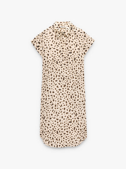 Animal-Print Midi Dress In 100% Lyocell