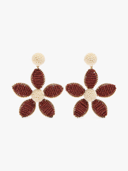 Maxi Flower Earrings With Beads