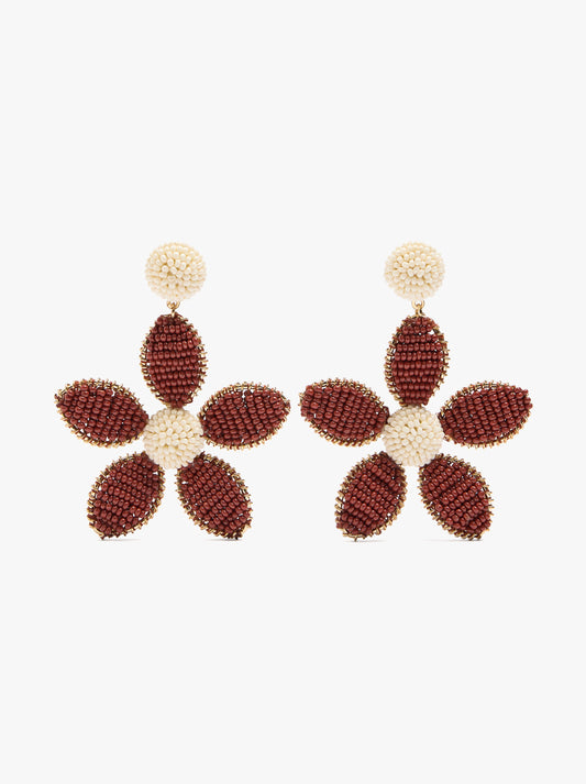 Maxi Flower Earrings With Beads