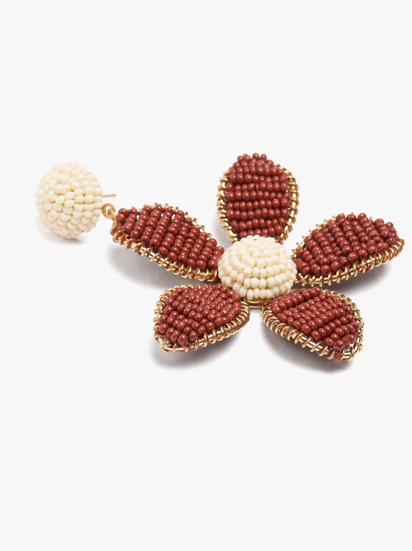 Maxi Flower Earrings With Beads