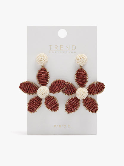 Maxi Flower Earrings With Beads