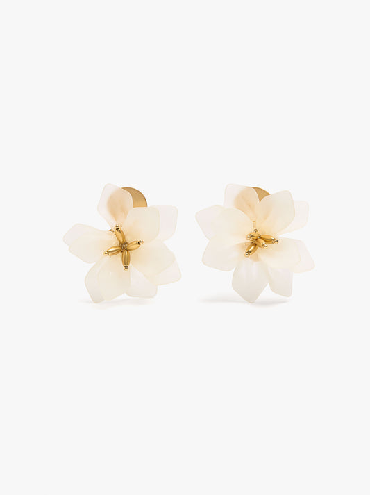 Maxi Flower Earrings With Embossed Detail