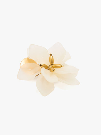 Maxi Flower Earrings With Embossed Detail