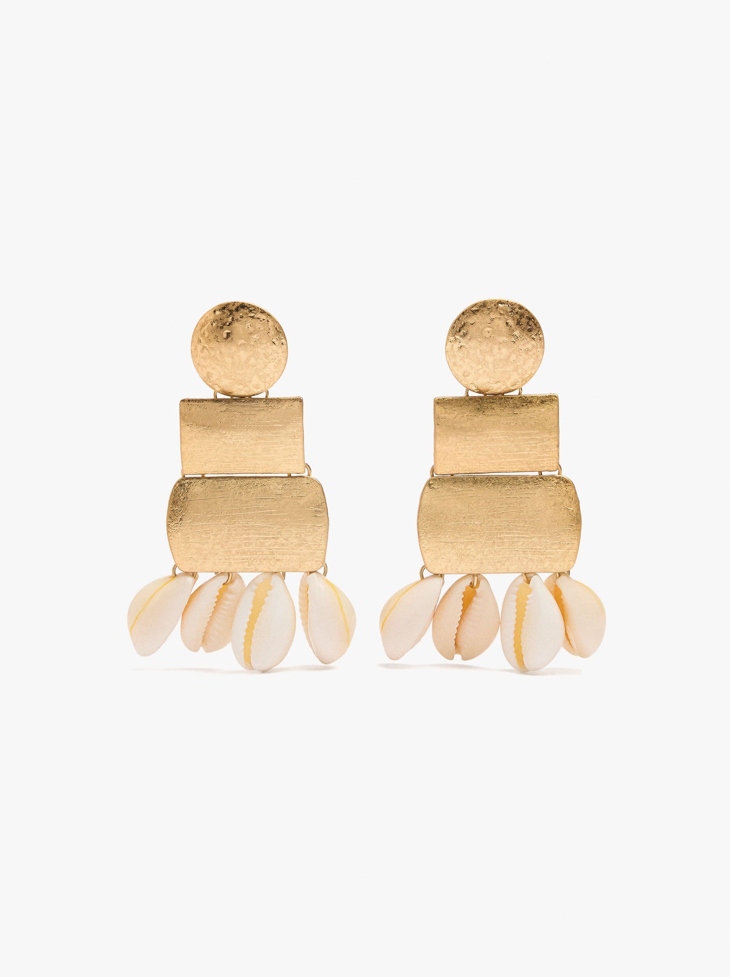 Maxi Geometric Earrings With Shells
