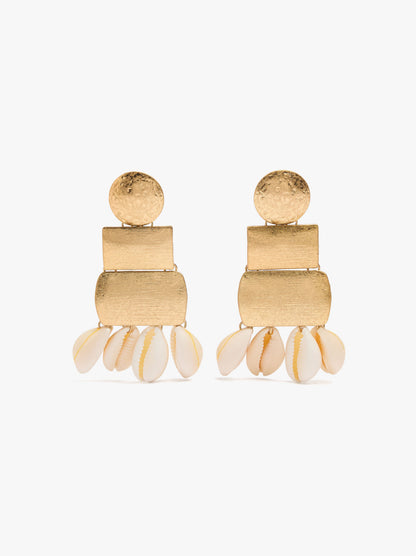 Maxi Geometric Earrings With Shells