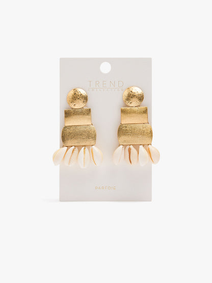 Maxi Geometric Earrings With Shells
