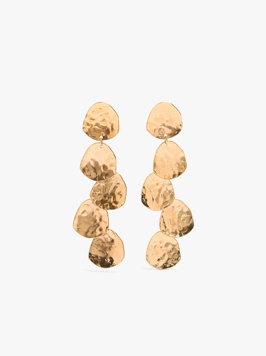 Maxi Earrings With Metallic Petals