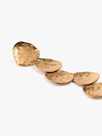 Maxi Earrings With Metallic Petals