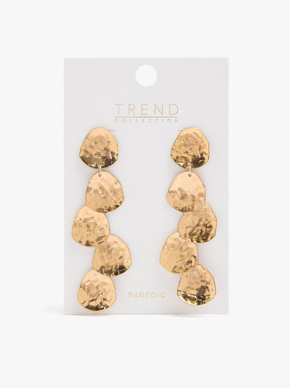 Maxi Earrings With Metallic Petals