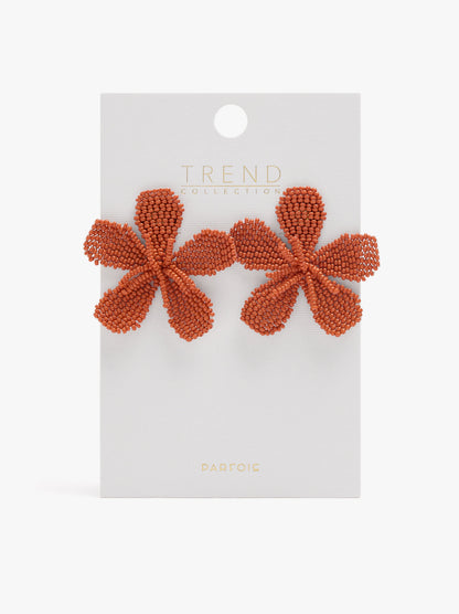 Maxi Flower Earrings With Beads