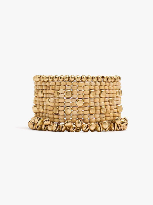 Bracelet With Wood Beads And Bells