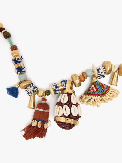 Multicolor Ethnic Necklace With Pendants