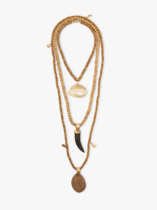 Wooden Bead Necklace Set