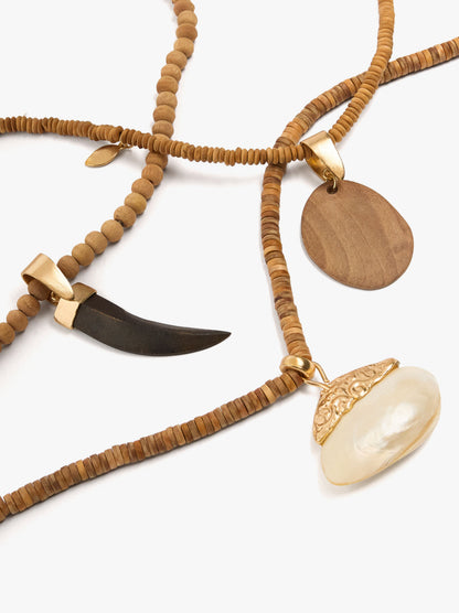 Wooden Bead Necklace Set