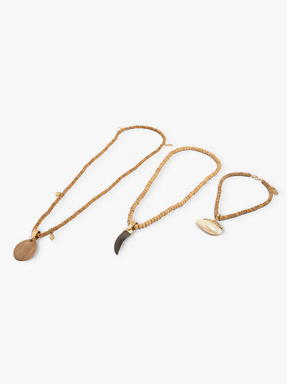 Wooden Bead Necklace Set