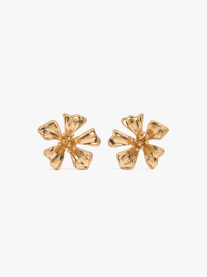 Maxi Flower Earrings With Embossed Detail
