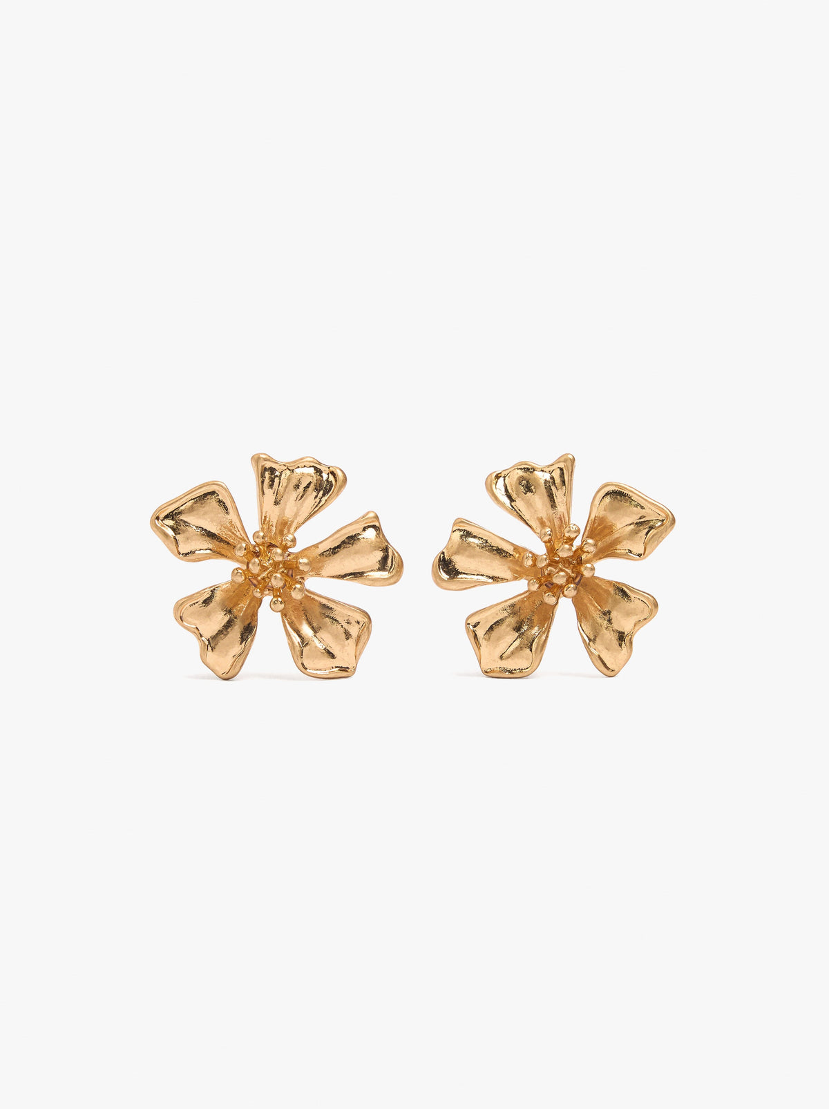 Maxi Flower Earrings With Embossed Detail